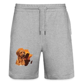 Rhodesian Ridgeback - Stanley/Stella Trainer Unisex Organic Jogging Shorts - heather grey - Front - Nik (191cm) & Marisol (170cm)