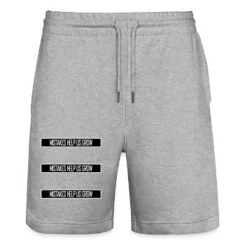 Mistakes Help Us Grow Lustig Motivational Wachstum - Stanley/Stella Unisex Bio Joggingshorts Trainer  - Grau meliert - Vorne - Nik (191cm) & Marisol (170cm)