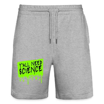 Y'all Need Science Lustig Wissenschaft Nerd Spruch - Stanley/Stella Unisex Bio Joggingshorts Trainer  - Grau meliert - Vorne - Nik (191cm) & Marisol (170cm)