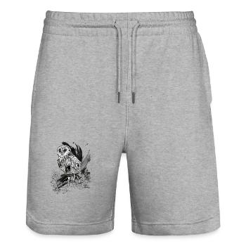 House Sparrow T-Shirt - Stanley/Stella Unisex Bio Joggingshorts Trainer  - Grau meliert - Vorne - Nik (191cm) & Marisol (170cm)