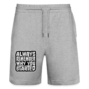 Always Remember Why You Started Motivation Saying - Stanley/Stella Trainer Unisex Organic Jogging Shorts - heather grey - Front - Nik (191cm) & Marisol (170cm)