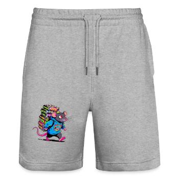 Le Rat - Short de jogging bio TRAINER Stanley/Stella unisexe - gris chiné - Devant - Nik (191cm) & Marisol (170cm)