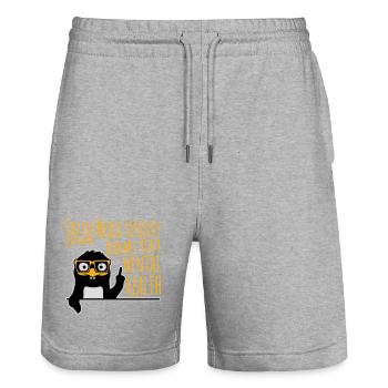Social Media Seriously Harms Mental Health Pinguin - Stanley/Stella Unisex Bio Joggingshorts Trainer  - Grau meliert - Vorne - Nik (191cm) & Marisol (170cm)