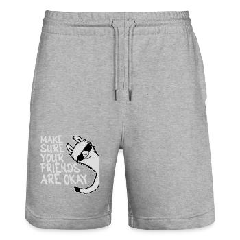 Make Sure Your Friends Are Okay Lama Sonnenbrille - Stanley/Stella Unisex Bio Joggingshorts Trainer  - Grau meliert - Vorne - Nik (191cm) & Marisol (170cm)