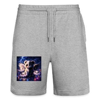Echo Panda – Dual Spirit Edition - Stanley/Stella Unisex Bio Joggingshorts Trainer  - Grau meliert - Vorne - Nik (191cm) & Marisol (170cm)
