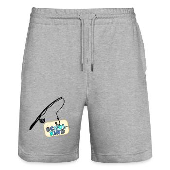 Schulstart Schulkind Angeln - Stanley/Stella Unisex Bio Joggingshorts Trainer  - Grau meliert - Vorne - Nik (191cm) & Marisol (170cm)