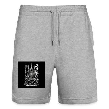 The throne of the fallen sovereign - Stanley/Stella Trainer Unisex Organic Jogging Shorts - heather grey - Front - Nik (191cm) & Marisol (170cm)