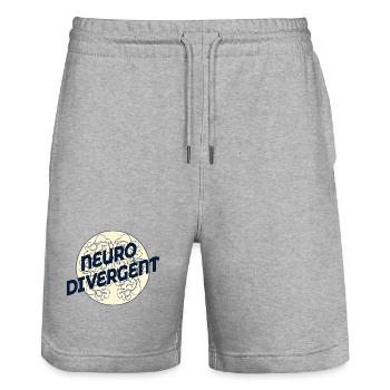 NEURODIVERGENT NEURODIVERSITÄT - Stanley/Stella Unisex Bio Joggingshorts Trainer  - Grau meliert - Vorne - Nik (191cm) & Marisol (170cm)