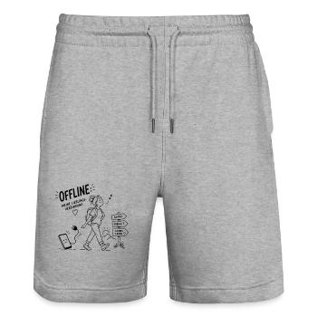 Offline Abenteuer Wanderin Pfadzeichen - Stanley/Stella Unisex Bio Joggingshorts Trainer  - Grau meliert - Vorne - Nik (191cm) & Marisol (170cm)