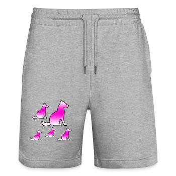 Hunde - Stanley/Stella Unisex Bio Joggingshorts Trainer  - Grau meliert - Vorne - Nik (191cm) & Marisol (170cm)