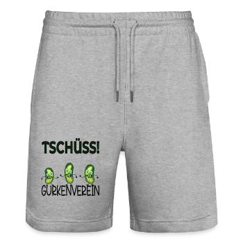 Abschied Kollegen Gurkenverein - Stanley/Stella Unisex Bio Joggingshorts Trainer  - Grau meliert - Vorne - Nik (191cm) & Marisol (170cm)