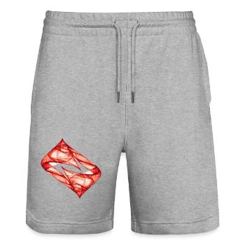 Dynamic Track - Red - Chaos Art - Stanley/Stella Trainer Unisex Organic Jogging Shorts - heather grey - Front - Nik (191cm) & Marisol (170cm)