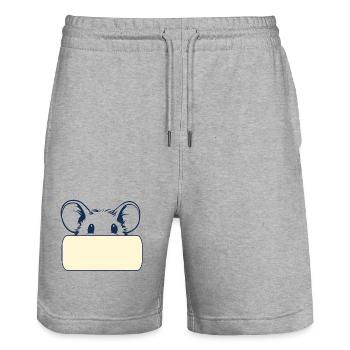 Name tag mouse - Stanley/Stella Trainer Unisex Organic Jogging Shorts - heather grey - Front - Nik (191cm) & Marisol (170cm)