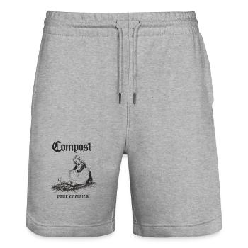 Compost - Stanley/Stella Unisex Bio Joggingshorts Trainer  - Grau meliert - Vorne - Nik (191cm) & Marisol (170cm)