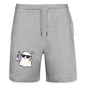 Gen Z Kawaii Geister-Selfie Coole Sonnenbrille Gruselig C - Stanley/Stella Unisex Bio Joggingshorts Trainer  - Grau meliert - Vorne - Nik (191cm) & Marisol (170cm)