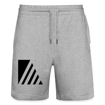 Stylish strokes - Stanley/Stella Trainer Unisex Organic Jogging Shorts - heather grey - Front - Nik (191cm) & Marisol (170cm)