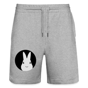 Kaninchen | Hase | Rabbit - Stanley/Stella Trainer Unisex Organic Jogging Shorts - heather grey - Front - Nik (191cm) & Marisol (170cm)