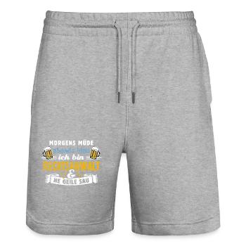 Morgens müde abends blau - Rechtsanwalt - Stanley/Stella Unisex Bio Joggingshorts Trainer  - Grau meliert - Vorne - Nik (191cm) & Marisol (170cm)