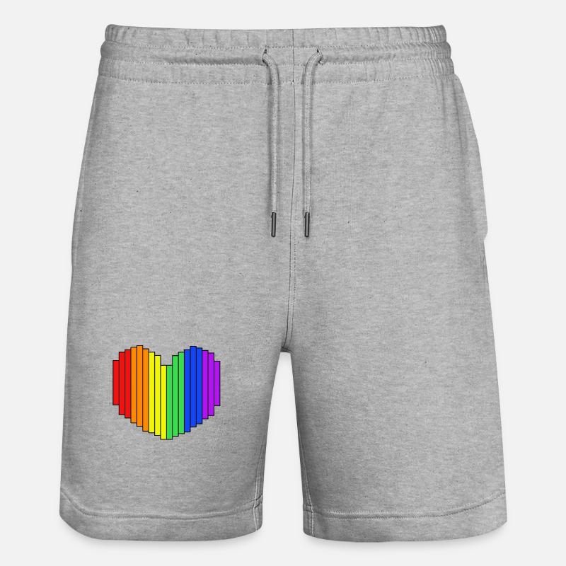 Conception de cœur arc-en-ciel - Short de jogging bio TRAINER Stanley/Stella unisexe - gris chiné