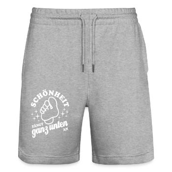 Schönheit fängt ganz unten an - Fuß - Fußpflege - Stanley/Stella Unisex Bio Joggingshorts Trainer  - Grau meliert - Vorne - Nik (191cm) & Marisol (170cm)