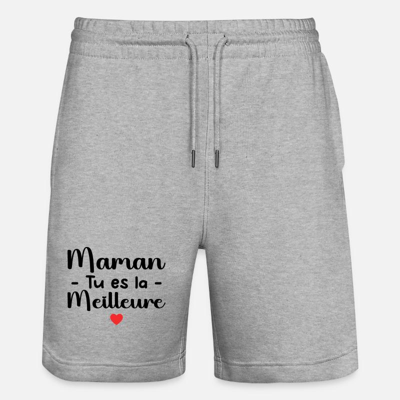 Maman Tu Es La Meilleure - Short de jogging bio TRAINER Stanley/Stella unisexe - gris chiné