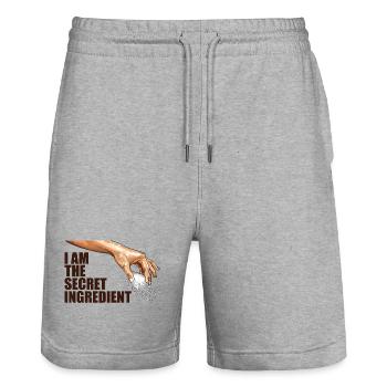 I am the secret ingredient - Stanley/Stella Trainer Unisex Organic Jogging Shorts - heather grey - Front - Nik (191cm) & Marisol (170cm)