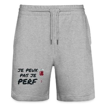 Ich kann nicht perf, Krankenschwester Humor Geschenkidee - Stanley/Stella Unisex Bio Joggingshorts Trainer  - Grau meliert - Vorne - Nik (191cm) & Marisol (170cm)
