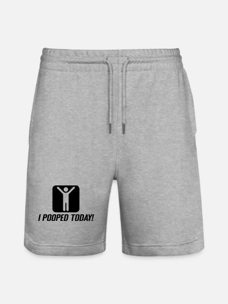 I Pooped Today - Stanley/Stella Trainer Unisex Organic Jogging Shorts - heather grey