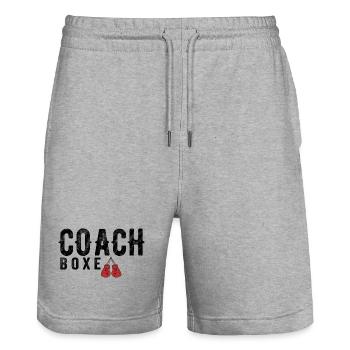 Coach Boxe Entraineur de Boxe | Cadeau Coach Boxe - Short de jogging bio TRAINER Stanley/Stella unisexe - gris chiné - Devant - Nik (191cm) & Marisol (170cm)