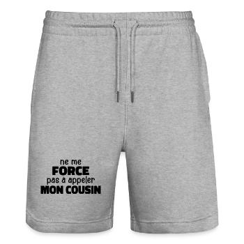 Zwinge mich nicht, meinen Cousin anzurufen - Stanley/Stella Unisex Bio Joggingshorts Trainer  - Grau meliert - Vorne - Nik (191cm) & Marisol (170cm)