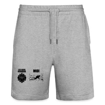 Diving | Diver Gift - Stanley/Stella Trainer Unisex Organic Jogging Shorts - heather grey - Front - Nik (191cm) & Marisol (170cm)