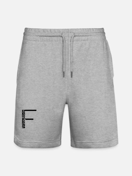 Buchstabe F - Stanley/Stella Unisex Bio Joggingshorts Trainer  - Grau meliert