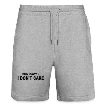 Fun Fact: Das ist mir egal - Stanley/Stella Unisex Bio Joggingshorts Trainer  - Grau meliert - Vorne - Nik (191cm) & Marisol (170cm)