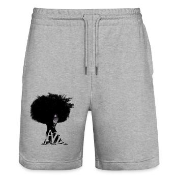 Jazz - Stanley/Stella Unisex Bio Joggingshorts Trainer  - Grau meliert - Vorne - Nik (191cm) & Marisol (170cm)