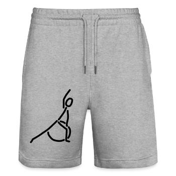 iYpsilon Ball Sitz - Stanley/Stella Unisex Bio Joggingshorts Trainer  - Grau meliert - Vorne - Nik (191cm) & Marisol (170cm)