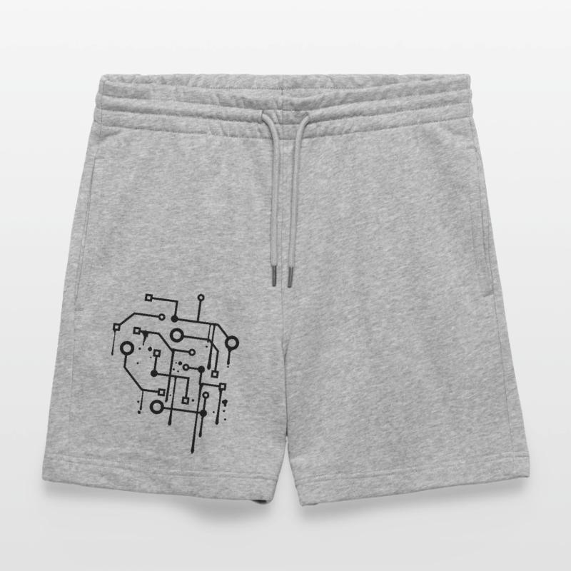 drop graffiti spray circuit wire data mic Stanley/Stella Trainer Unisex Organic Jogging Shorts