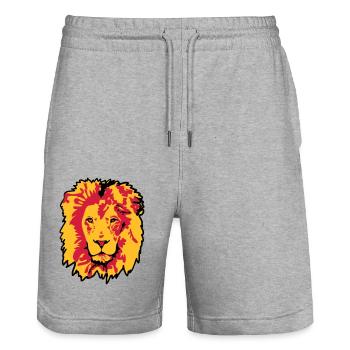 lion - Stanley/Stella Unisex Bio Joggingshorts Trainer  - Grau meliert - Vorne - Nik (191cm) & Marisol (170cm)