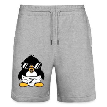 penguin baby child pacifier diaper sunglasses lu - Stanley/Stella Trainer Unisex Organic Jogging Shorts - heather grey - Front - Nik (191cm) & Marisol (170cm)