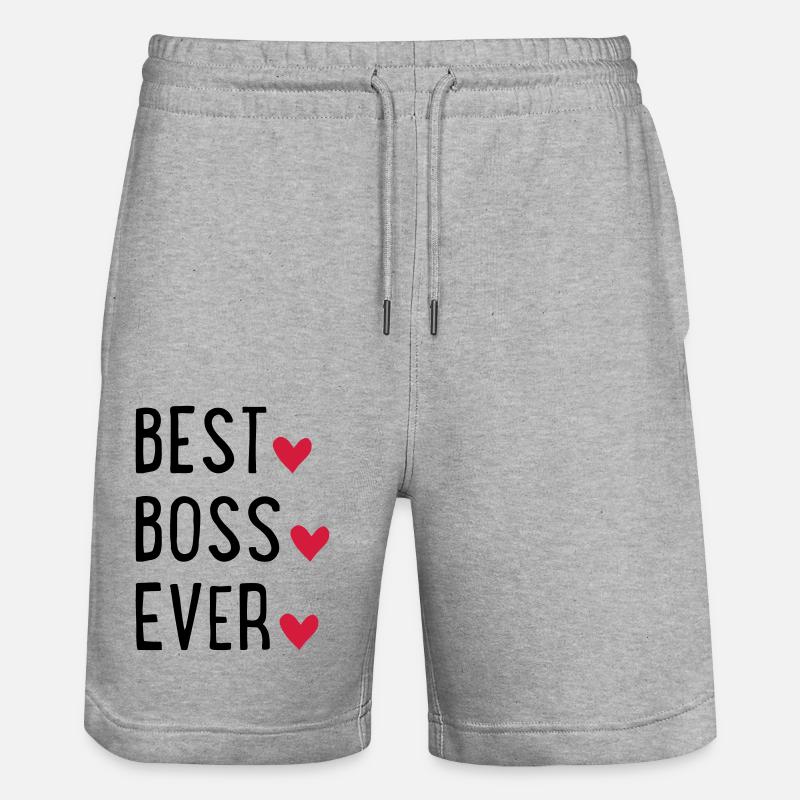 BOSS - Short de jogging bio TRAINER Stanley/Stella unisexe - gris chiné