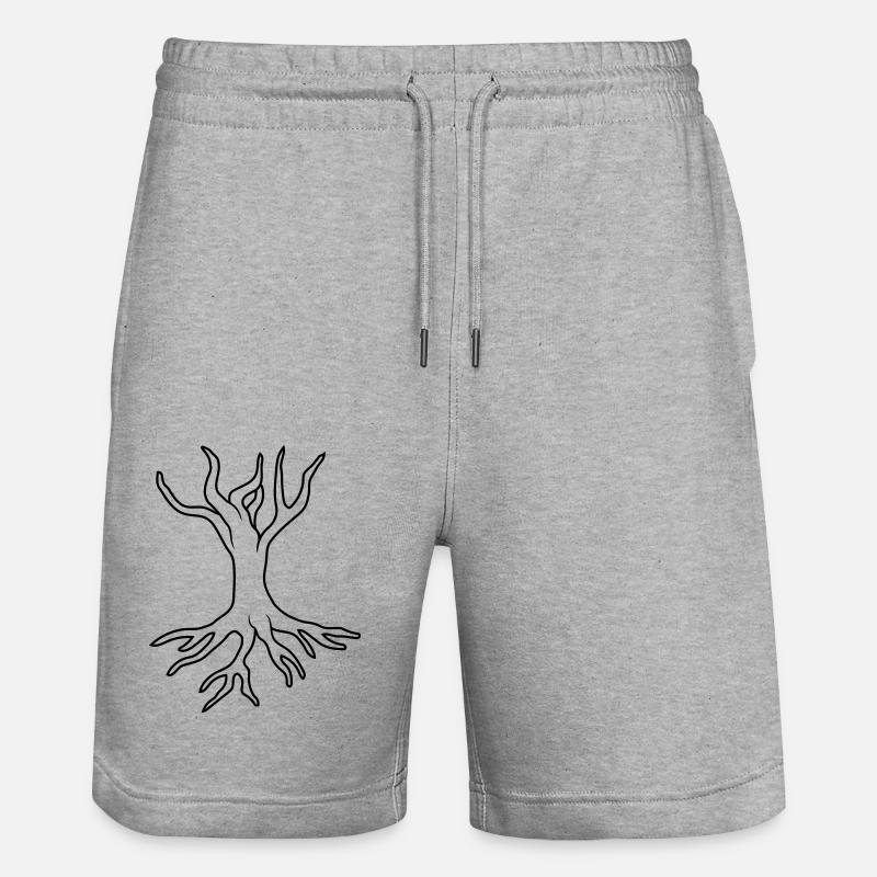 Conception d'arbre racine - Short de jogging bio TRAINER Stanley/Stella unisexe - gris chiné