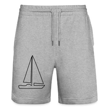 segelboot - Stanley/Stella Unisex Bio Joggingshorts Trainer  - Grau meliert - Vorne - Nik (191cm) & Marisol (170cm)