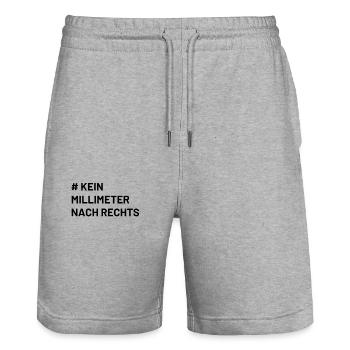 Mindset kein Millimeter nach rechts Antifa - Stanley/Stella Unisex Bio Joggingshorts Trainer  - Grau meliert - Vorne - Nik (191cm) & Marisol (170cm)
