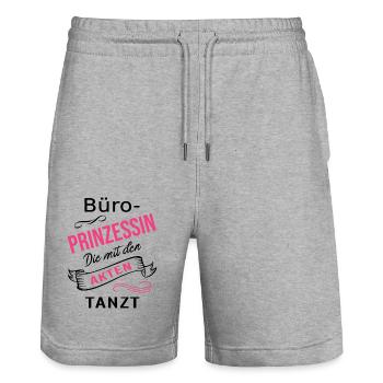 Sekretärin Büroprinzessin Sachbearbeiterin - Stanley/Stella Unisex Bio Joggingshorts Trainer  - Grau meliert - Vorne - Nik (191cm) & Marisol (170cm)