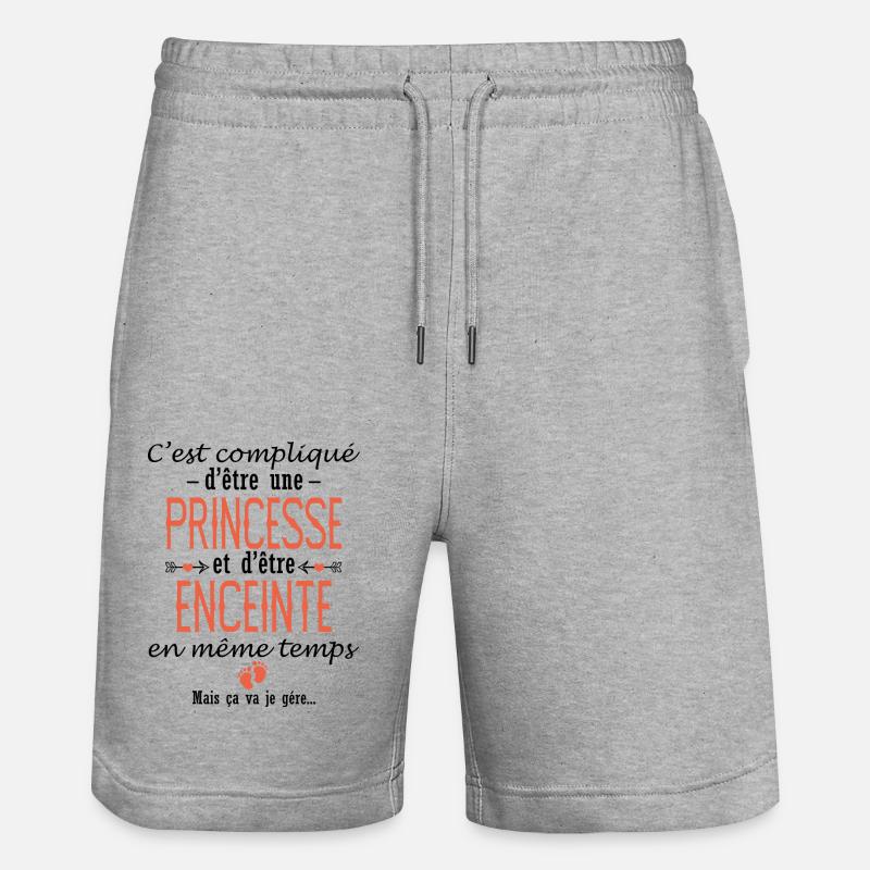 PRINCESSE ENCEINTE future maman - Short de jogging bio TRAINER Stanley/Stella unisexe - gris chiné
