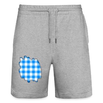 Background Bavarian Check Pattern Shadow - Stanley/Stella Trainer Unisex Organic Jogging Shorts - heather grey - Front - Nik (191cm) & Marisol (170cm)