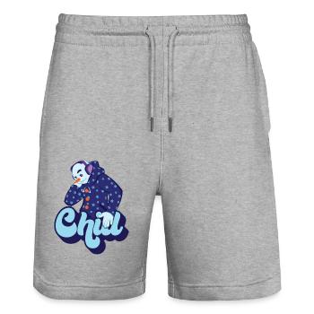 Chill Cool Fun Bonhomme de neige hiver Neige Cadeau de Noël - Short de jogging bio TRAINER Stanley/Stella unisexe - gris chiné - Devant - Nik (191cm) & Marisol (170cm)