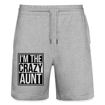 à The Crazy Aunt - Short de jogging bio TRAINER Stanley/Stella unisexe - gris chiné - Devant - Nik (191cm) & Marisol (170cm)