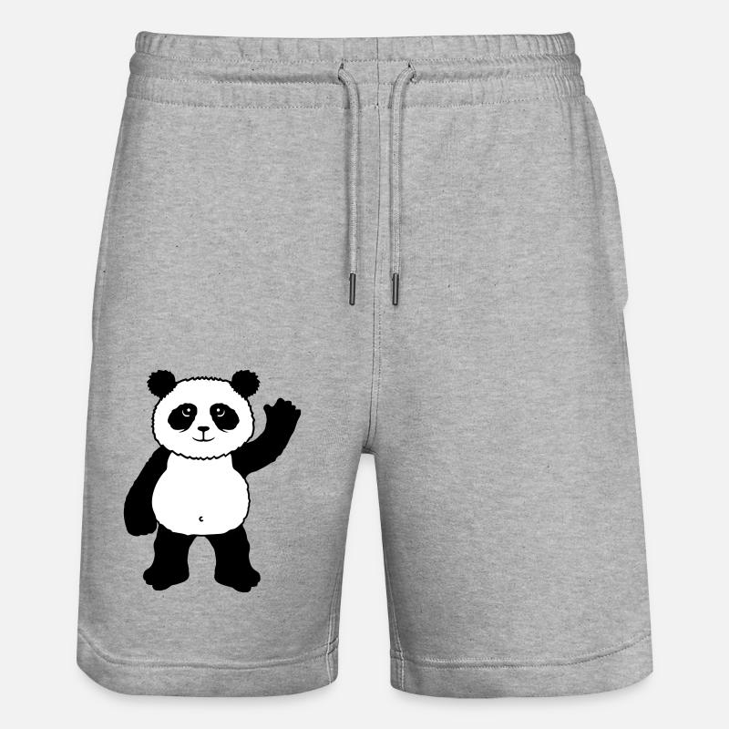 Debout panda ours vagues amicales - Short de jogging bio TRAINER Stanley/Stella unisexe - gris chiné