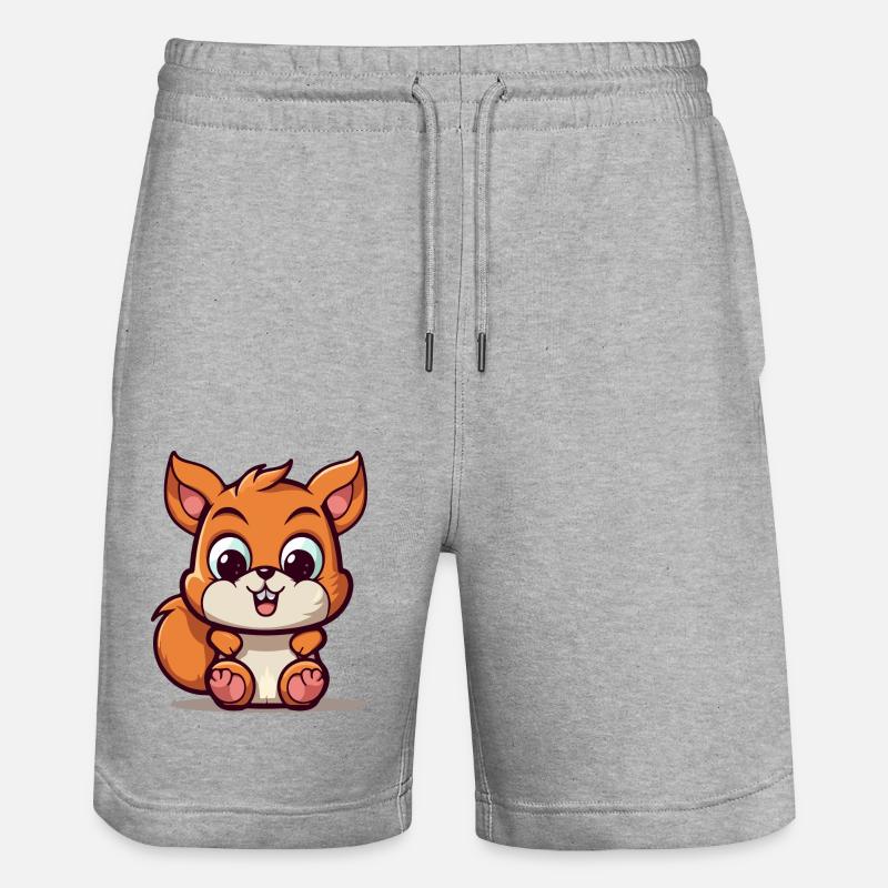 Raph das Eichhörnchen - Stanley/Stella Unisex Bio Joggingshorts Trainer  - Grau meliert