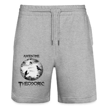Theodoric Theo Birthday - Stanley/Stella Trainer Unisex Organic Jogging Shorts - heather grey - Front - Nik (191cm) & Marisol (170cm)